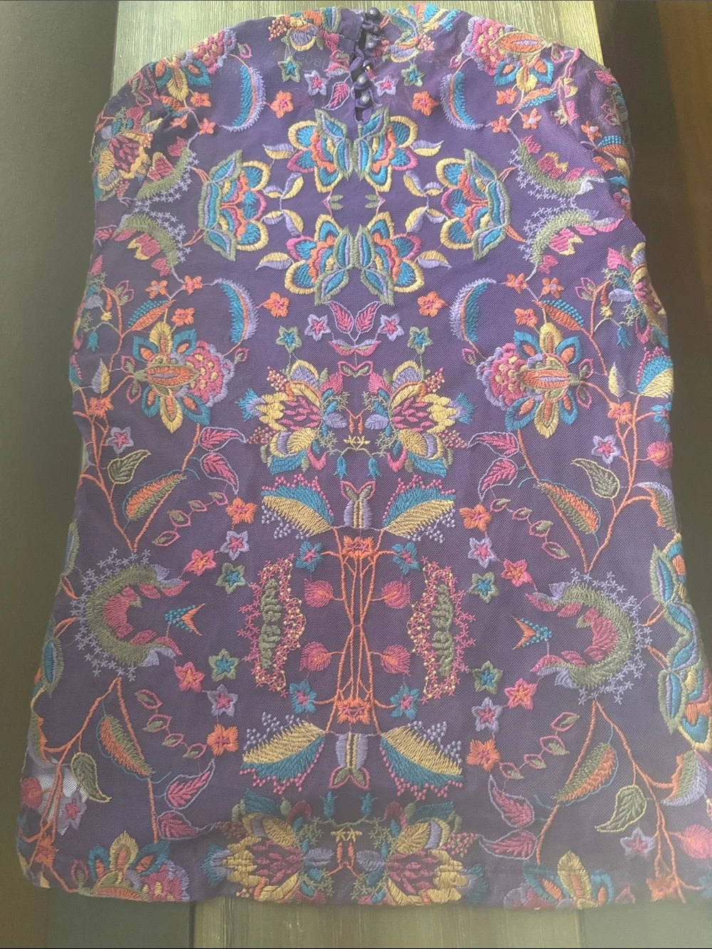 Jonny Was Jade Multicolor Rebecca Embroidered Purple Blouse - Picture 6 of 14